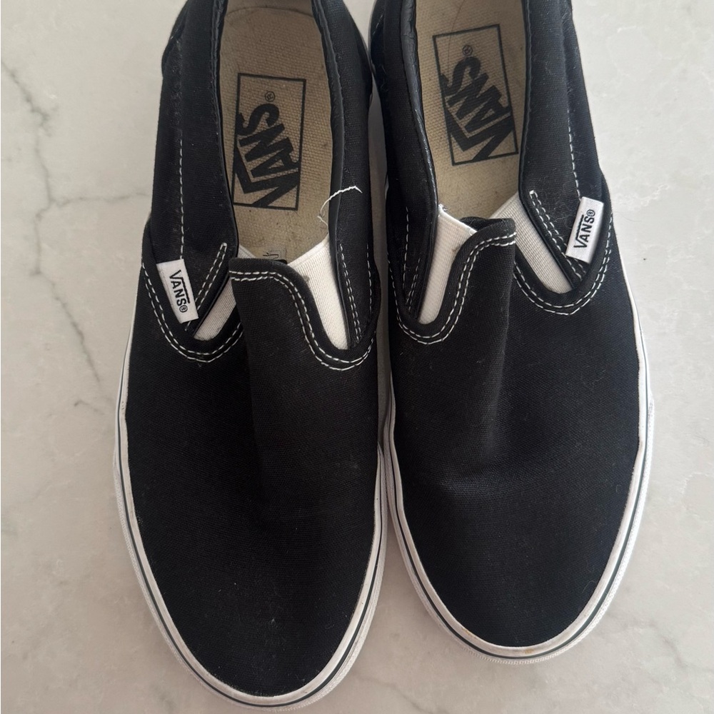 Vans Kids Black and White Slip-On Sneakers